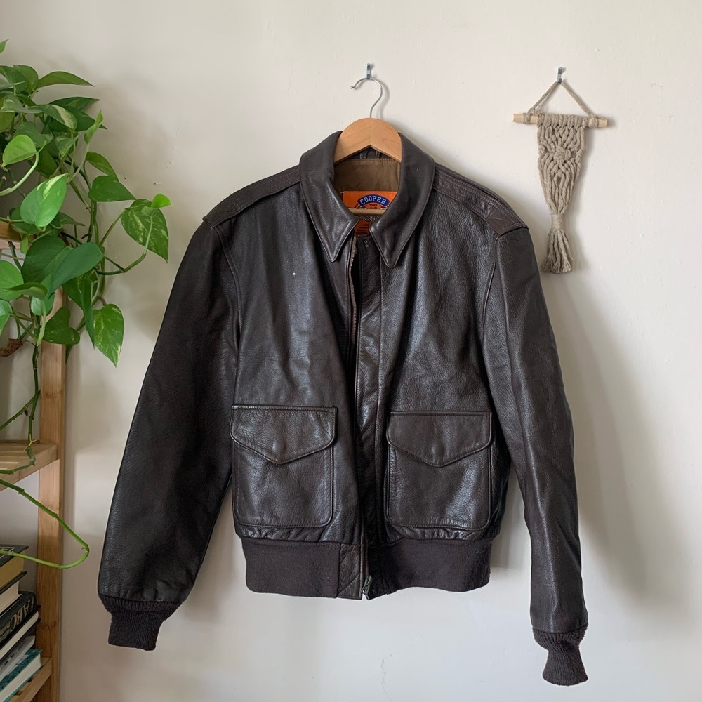 ✨VINTAGE✨ Cooper // A2 Genuine Leather Bomber Jacket